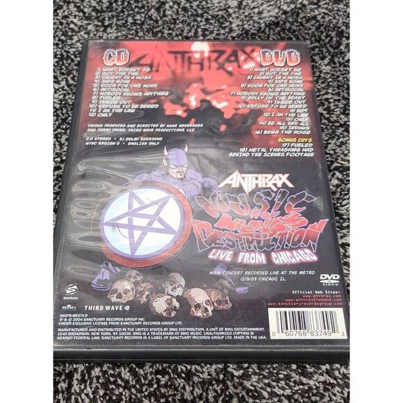 ANTHRAX Music Of Mass Destruction  DVD #A87 - Picture 2 of 3
